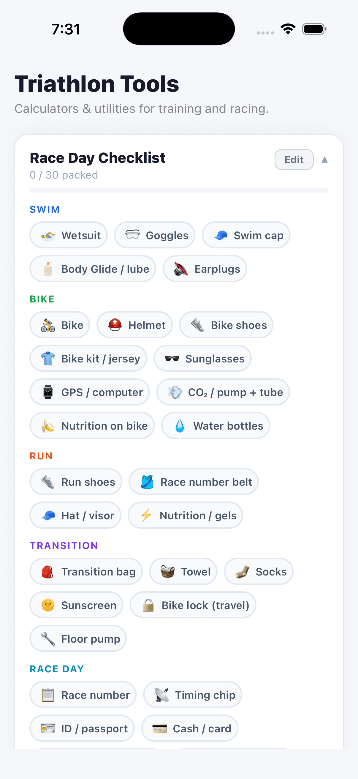 Checklist